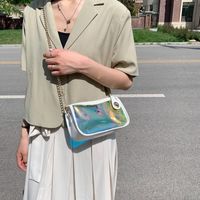 Fashion Summer Small Square Casual Pvc Women's Transparent Jelly Color Beach Chain Bag main image 4