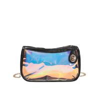 Fashion Summer Small Square Casual Pvc Women's Transparent Jelly Color Beach Chain Bag main image 2