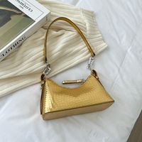 Women's New Fashion Retro Shoulder  Solid Color Simple Baguette Bag sku image 4