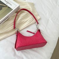 Women's New Fashion Retro Shoulder  Solid Color Simple Baguette Bag sku image 5