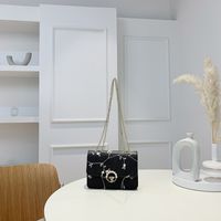 Retro Embroidery Thread Small Women's Summer New Chain Shoulder Messenger Small Square Bag sku image 3