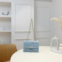 Retro Embroidery Thread Small Women's Summer New Chain Shoulder Messenger Small Square Bag sku image 2