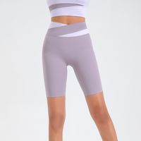 Fashion Women's High Waist Skinny Quick-drying Running Pants Contrast Color Yoga Shorts sku image 10