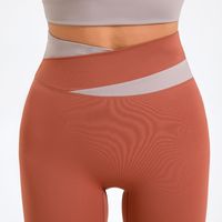 Moda Mujer Cintura Alta Skinny Quick-pantalones Cortos De Yoga De Color En Contraste main image 2