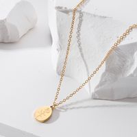 2022 New Style Stainless Steel 18k Gold Plating Rose Round Pendant Necklace main image 7