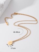 2022 New Style Stainless Steel 18k Gold Plating Rose Round Pendant Necklace main image 6