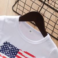 Children Boys' Summer New Solid Color Striped Printed Short Sleeve Top main image 3