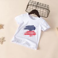 الأطفال الأولاد الصيف جديد غير النظامية نمط طباعة بلون قصيرة-أكمام عارضة T-قميص main image 1