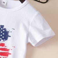 Enfants Garçons D'été Nouvelle Irrégulière Motif Imprimer Solide Couleur Court-à Manches Longues Occasionnels T-chemise main image 5