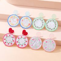 Fashion Water Board Color Three-dimensional Round Garland Eardrops Acrylic Earring main image 1
