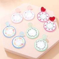 Fashion Water Board Color Three-dimensional Round Garland Eardrops Acrylic Earring main image 2