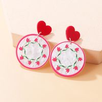 Fashion Water Board Color Three-dimensional Round Garland Eardrops Acrylic Earring main image 3