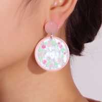 Fashion Water Board Color Three-dimensional Round Garland Eardrops Acrylic Earring main image 5