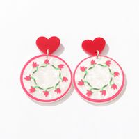Fashion Water Board Color Three-dimensional Round Garland Eardrops Acrylic Earring main image 8