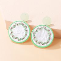 Fashion Water Board Color Three-dimensional Round Garland Eardrops Acrylic Earring sku image 1