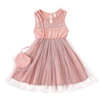 Cute Children Fashion Sleeveless Dress Sweet Tulle Skirt Two-piece Suit main image 1