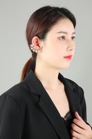 Fully-jewelled Single Crystal Decor Ear Studs main image 2