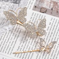 New Inlay Rhinestone Hollow Butterfly Shaped Barrettes Hair Clip main image 1