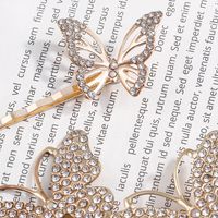 New Inlay Rhinestone Hollow Butterfly Shaped Barrettes Hair Clip main image 2