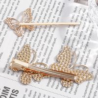 New Inlay Rhinestone Hollow Butterfly Shaped Barrettes Hair Clip main image 3