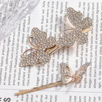 New Inlay Rhinestone Hollow Butterfly Shaped Barrettes Hair Clip main image 4
