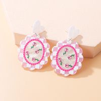 2022 New Water Pattern Plate Color Summer Tulip Plaid Acrylic Earrings sku image 1