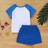 Children's Cute Summer Casual Short-sleeved Shark Letter Printed Shorts Suit main image 2