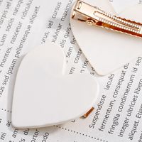 Fashion Simple Solid Color White Summer Heart-shaped Hairpin main image 2