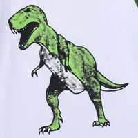 Los Niños De Verano Casual Deportes Dibujos Animados Verde Dinosaurio Animal Lindo Impreso Pantalones Cortos Traje main image 7