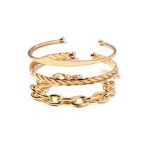 New Fashion Open C-type Women's Alloy Bracelet 3-piece Set main image 3