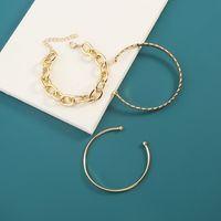 New Fashion Open C-type Women's Alloy Bracelet 3-piece Set main image 2