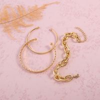 New Fashion Open C-type Women's Alloy Bracelet 3-piece Set main image 4