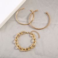 New Fashion Open C-type Women's Alloy Bracelet 3-piece Set main image 5