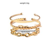 New Fashion Open C-type Women's Alloy Bracelet 3-piece Set main image 8