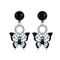 New Style Black Hollow Butterfly Pendant Alloy Earrings main image 5