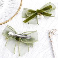 Summer Lily Pendant Sweet Avocado Color Alloy Bowshaped Barrettes Hair Accessory main image 2