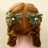 Summer Lily Pendant Sweet Avocado Color Alloy Bowshaped Barrettes Hair Accessory main image 1