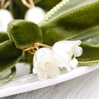 Summer Lily Pendant Sweet Avocado Color Alloy Bowshaped Barrettes Hair Accessory main image 3