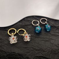Simple Style Transparent Color Glaze Flower Pendant Earrings main image 3