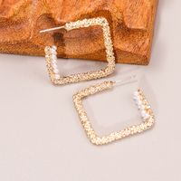 Spring New Fashion Ear Ring Starry Exaggerated Square Nightclub 925 Silver Pin Earrings Women's Small Jewelry sku image 1