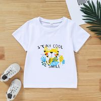 Children's Cute Summer Cartoon Kitty Cute Letters Printed Shorts Suit main image 3