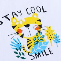Children's Cute Summer Cartoon Kitty Cute Letters Printed Shorts Suit main image 6