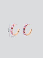 Hot Simple Grace Personality Creative C- Shaped Stud Earrings Alloy Crystal Diamond Small Earrings main image 5