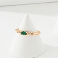 Fashion Simple Geometric Plating 18k Gold Inlaid Zircon Knotted Copper Ring main image 1