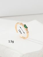 Fashion Simple Geometric Plating 18k Gold Inlaid Zircon Knotted Copper Ring main image 5