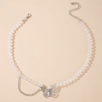 Fashion Hollow Butterfly Pendant Transparent Chain Single Layer Necklace main image 2