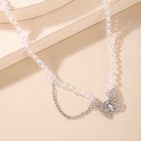 Fashion Hollow Butterfly Pendant Transparent Chain Single Layer Necklace main image 3