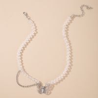 Fashion Hollow Butterfly Pendant Transparent Chain Single Layer Necklace main image 4