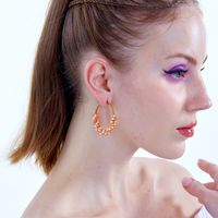Fashion Retro Simple Geometric Steel Electroplated 18k Gold Earrings main image 1