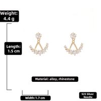 925 Silver Needle Cute And Compact Rhinestone Star And Moon Stud Earring European And American Ins Fashion Temperament A Pair Of Earrings Dual Purpose Female sku image 3
